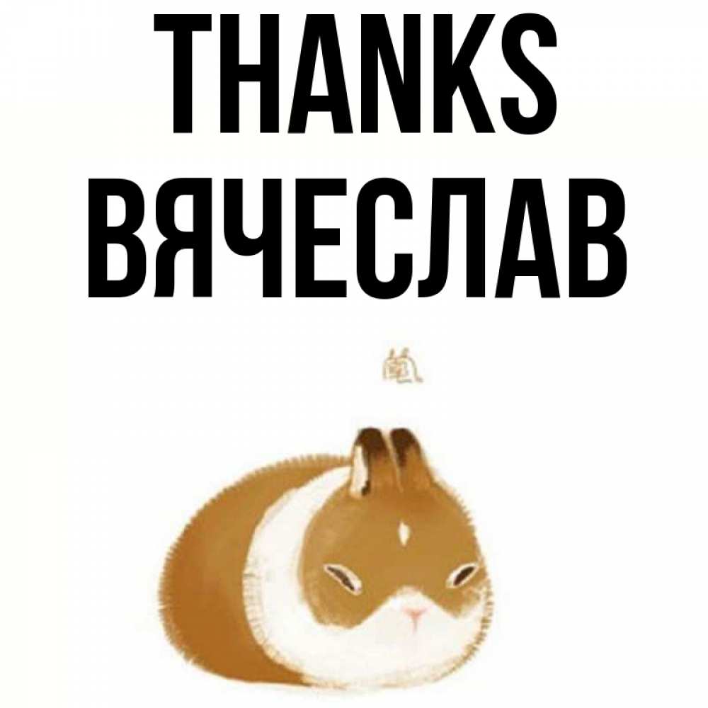 Greetings card с именем, Вячеслав Thanks коричнево белый домашний питомец Greetings with text for free download 