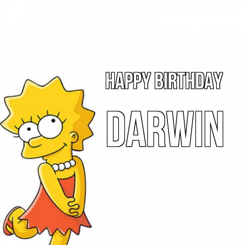 Greetings card с именем, Darwin Happy Birthday девочка Greetings with text for free download 