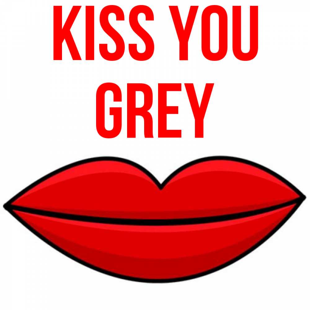 Greetings card с именем, Grey Kiss you губы векторные Greetings with text for free download 