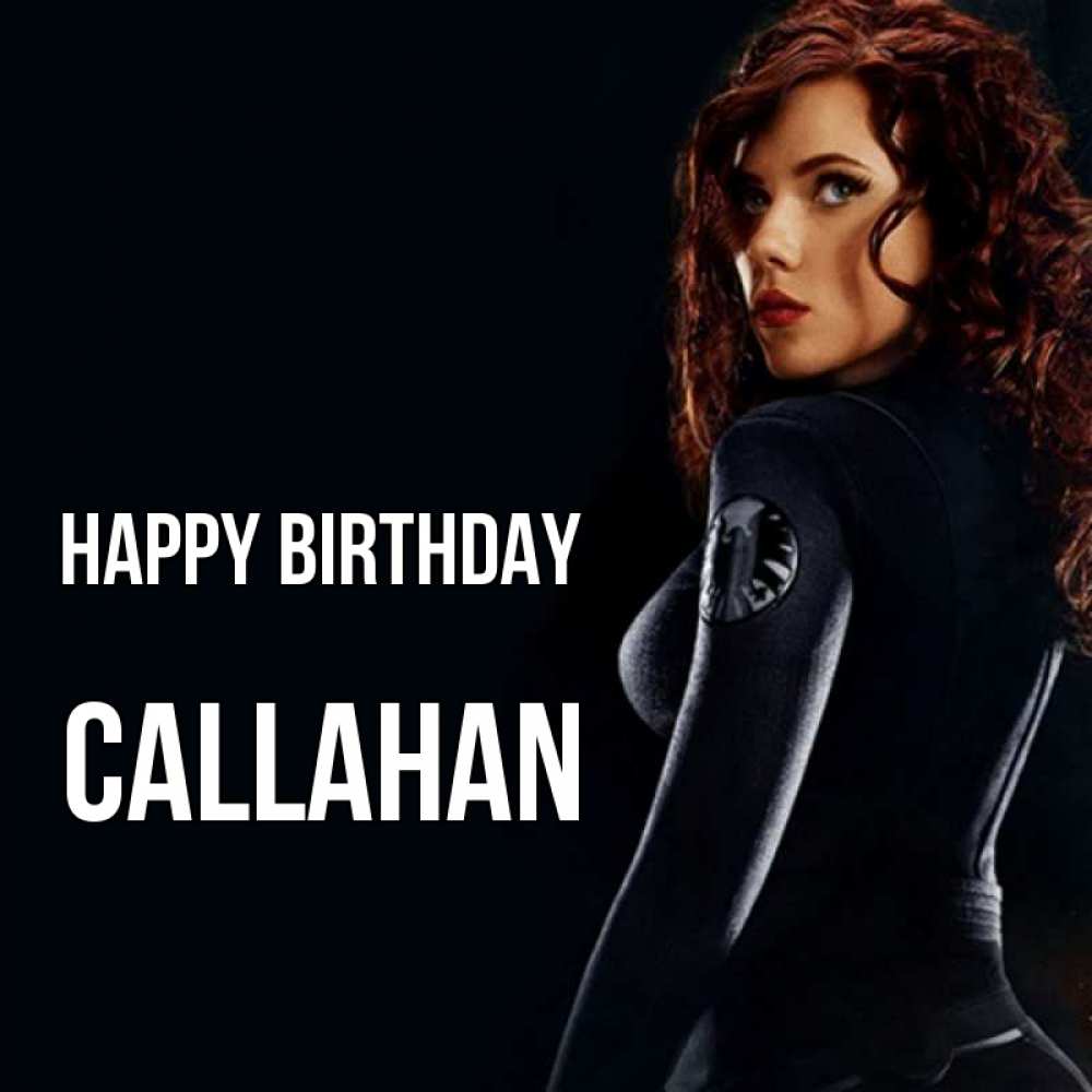 Greetings card с именем, Callahan Happy Birthday Марвел черная вдова Greetings with text for free download 
