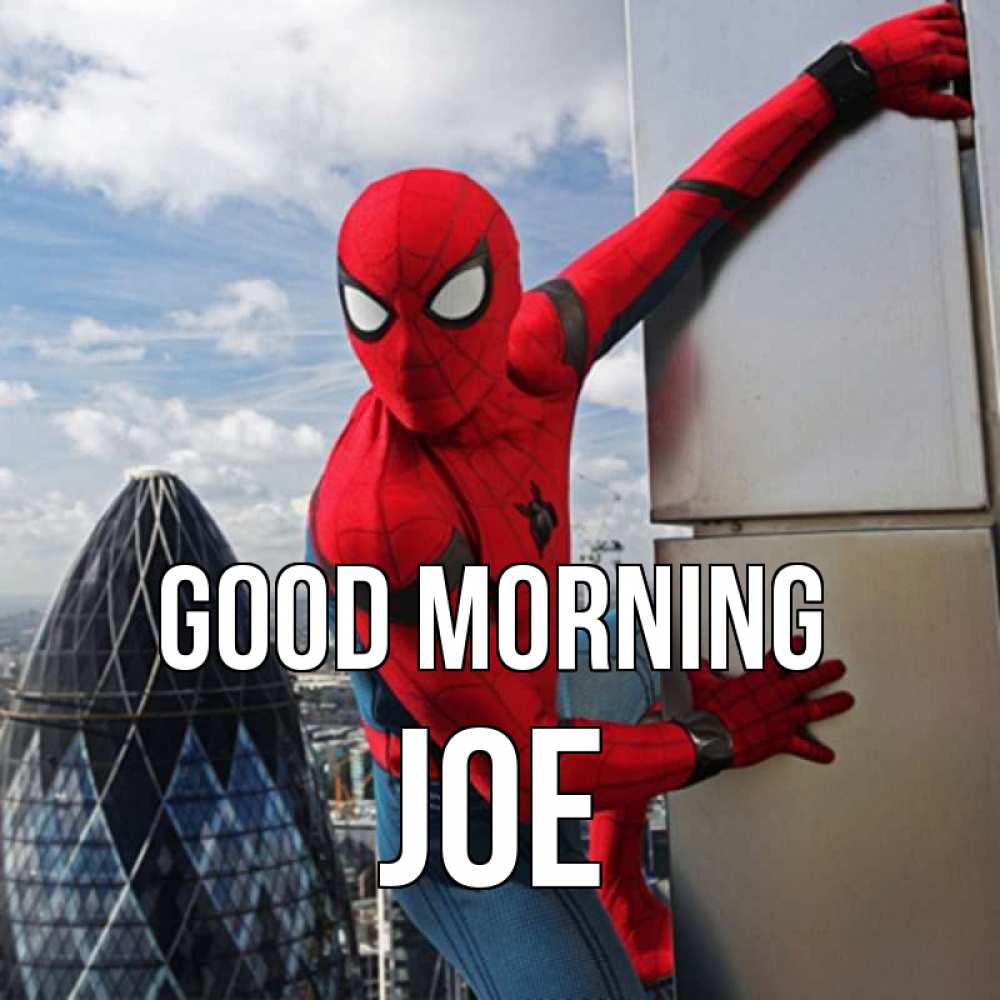 Greetings card с именем, Joe Good morning марвел герои Greetings with text for free download 