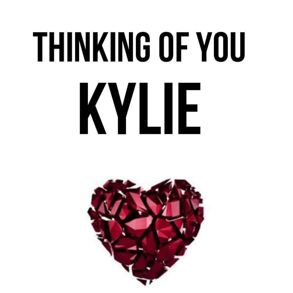 Greetings card с именем, Kylie Thinking of you рубиновое 1 Greetings with text for free download 