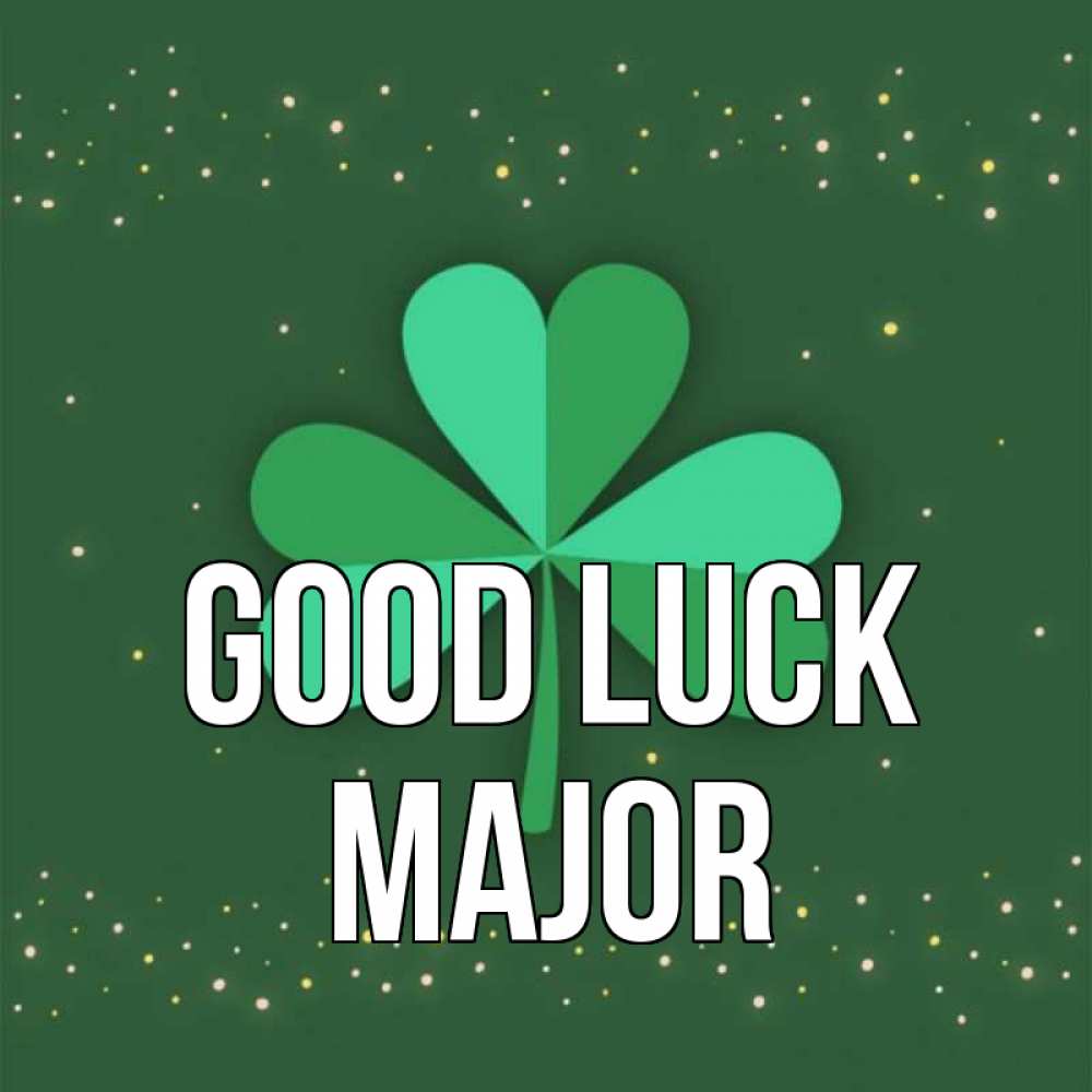 Greetings card с именем, Major Good luck лист клевера Greetings with text for free download 