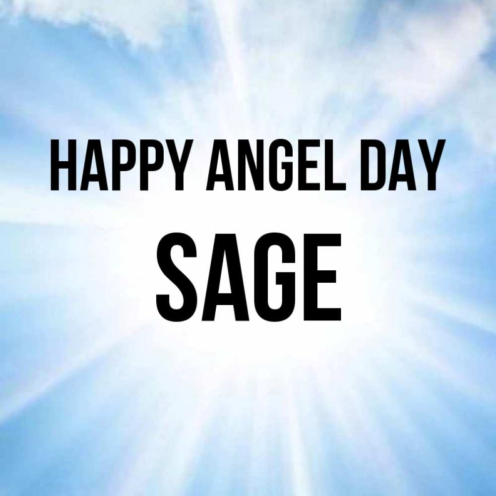 Greetings card с именем, Sage happy angel day свет небесный Greetings with text for free download 