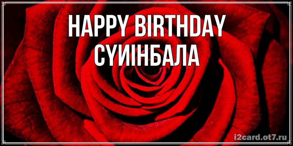 Greetings card с именем, СҮИІНБАЛА Happy Birthday алая роза Greetings with text for free download 