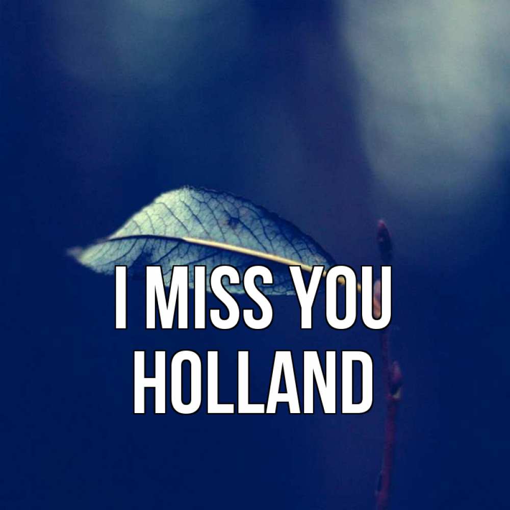 Greetings card с именем, Holland I miss you одна ветка 1 Greetings with text for free download 