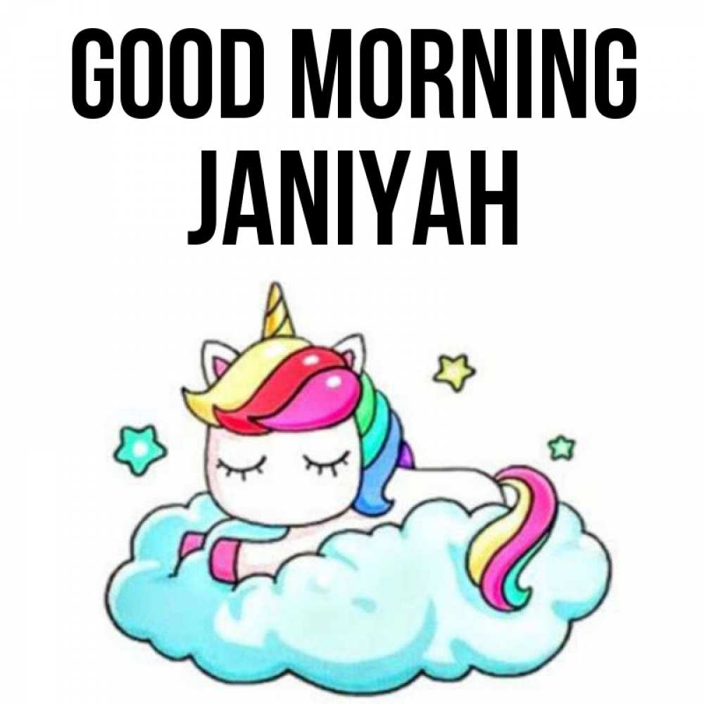 Greetings card с именем, Janiyah Good morning радужное утро Greetings with text for free download 