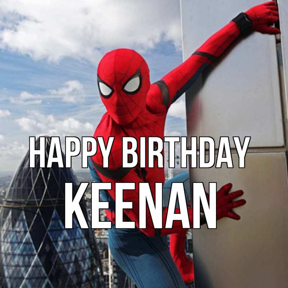 Greetings card с именем, Keenan Happy Birthday Марвел Greetings with text for free download 