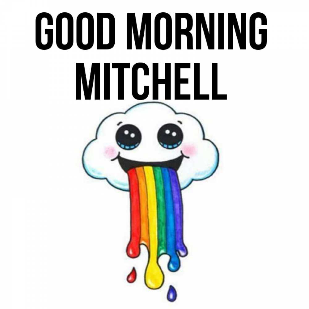Greetings card с именем, Mitchell Good morning утречко Greetings with text for free download 