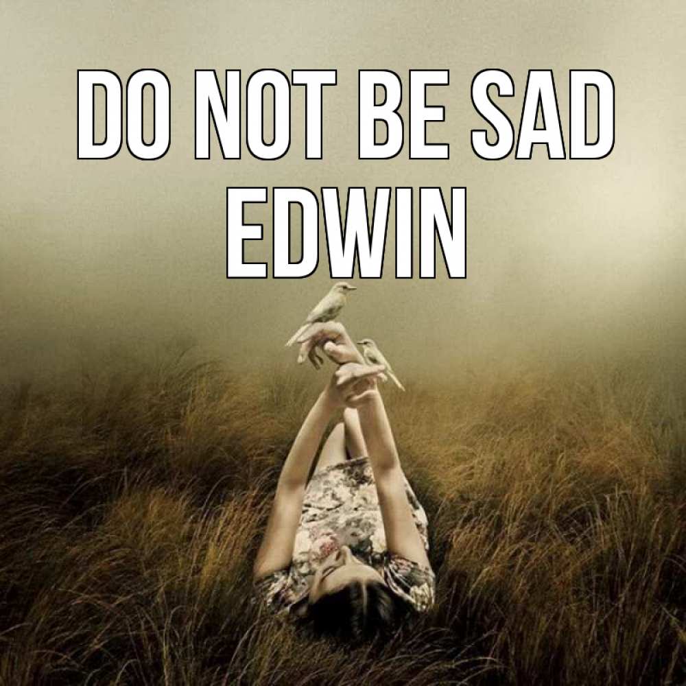 Greetings card с именем, Edwin Do not be sad поле и туман Greetings with text for free download 