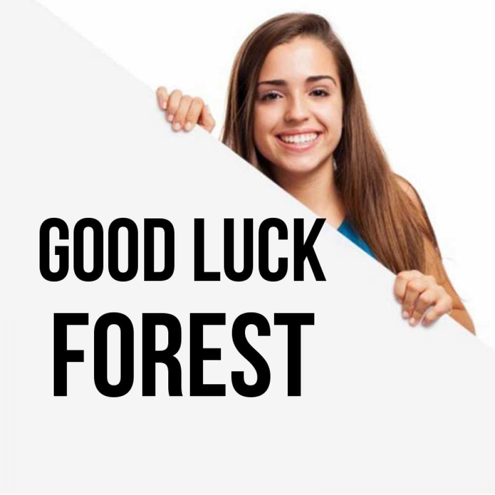 Greetings card с именем, Forest Good luck пусть тебе сегодня повезет Greetings with text for free download 