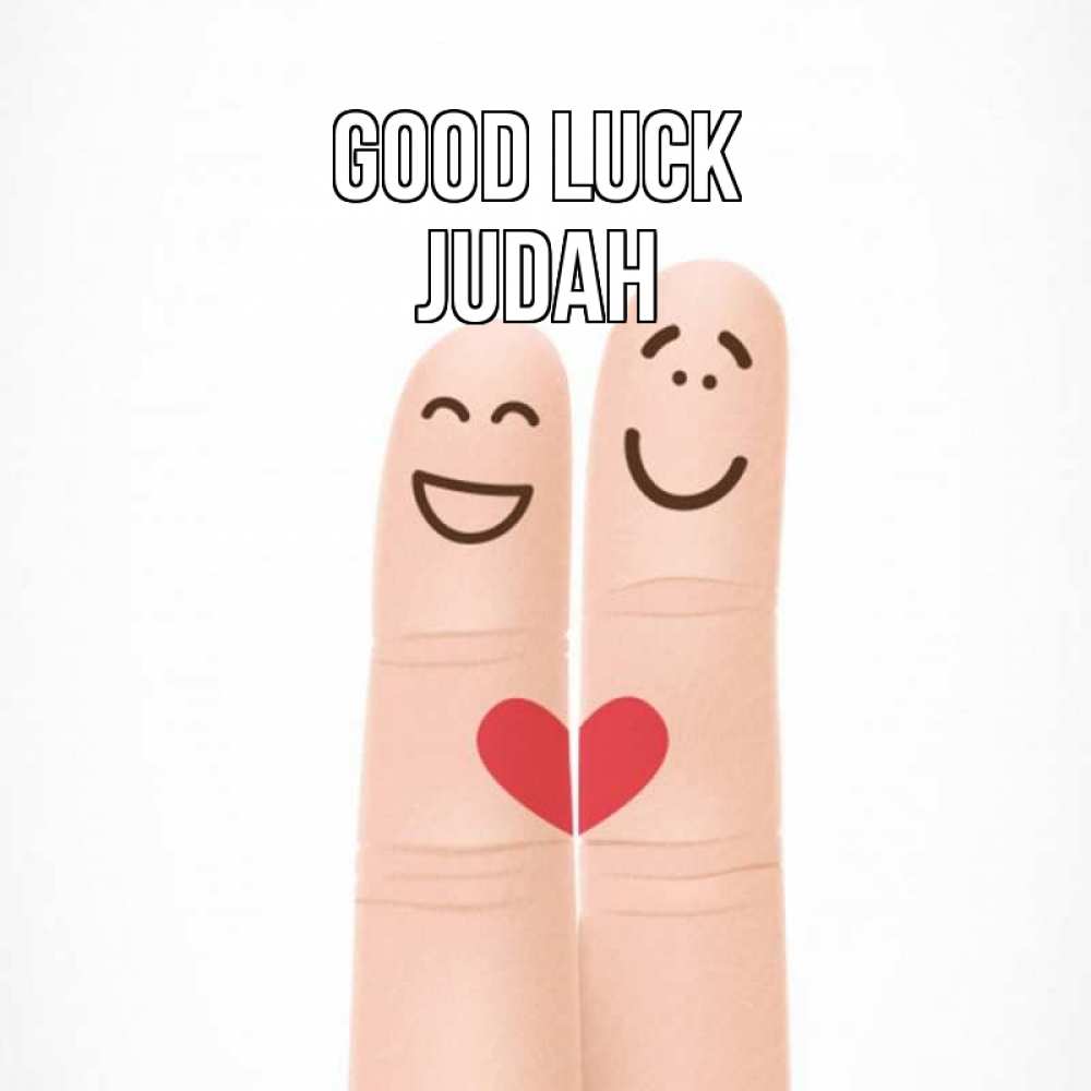 Greetings card с именем, Judah Good luck графика Greetings with text for free download 