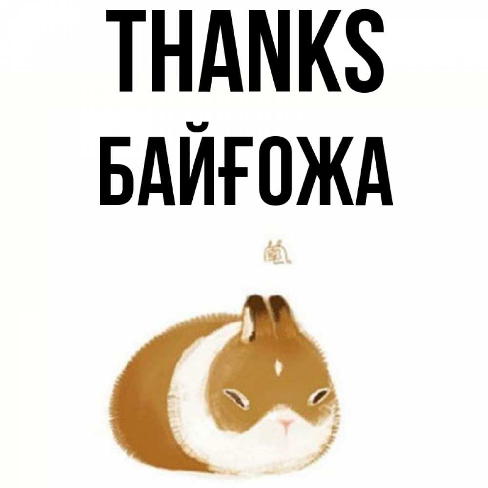 Greetings card с именем, Байғожа Thanks коричнево белый домашний питомец Greetings with text for free download 