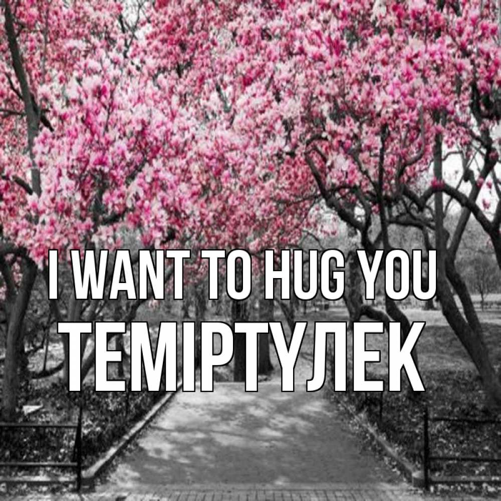 Greetings card с именем, ТЕМІРТҮЛЕК I want to hug you обработанное фото Greetings with text for free download 