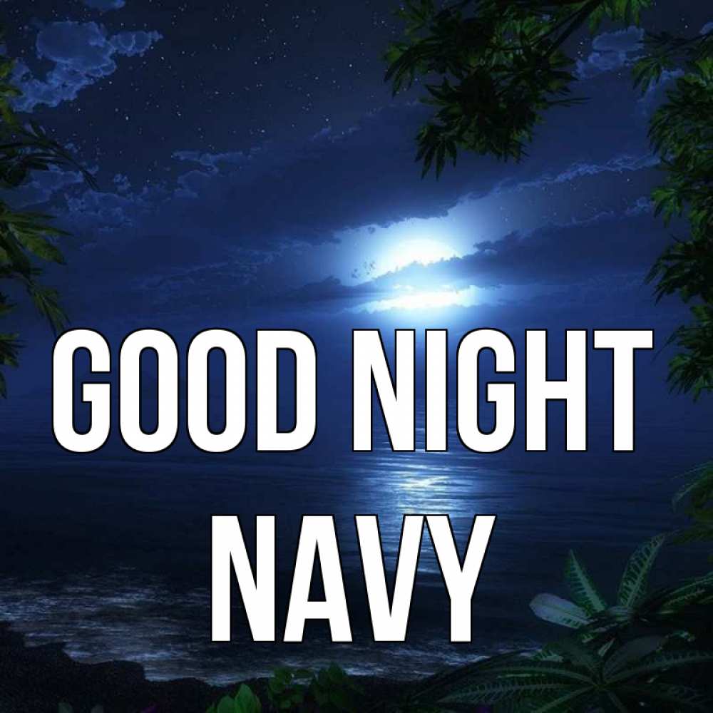 Greetings card с именем, Navy Good night тропический остров Greetings with text for free download 