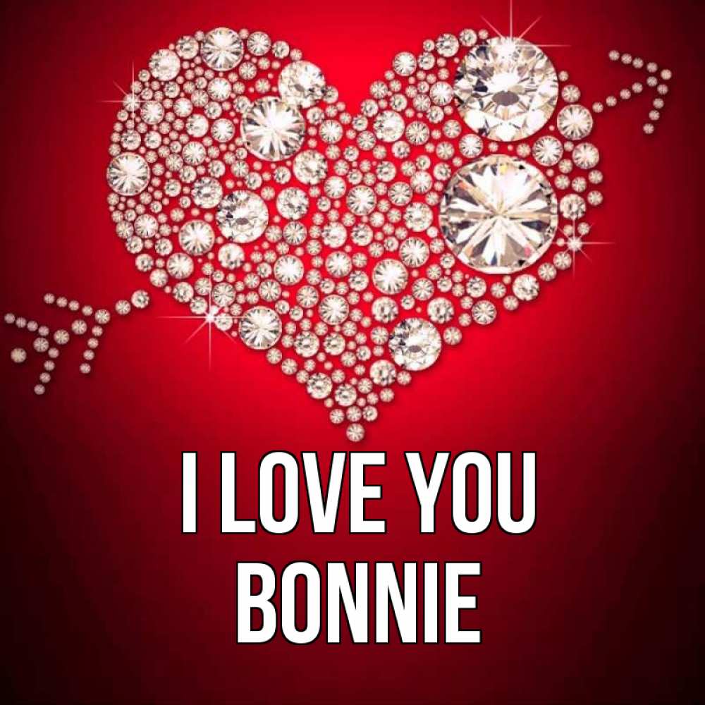 Greetings card с именем, Bonnie I love you стрела купидона Greetings with text for free download 