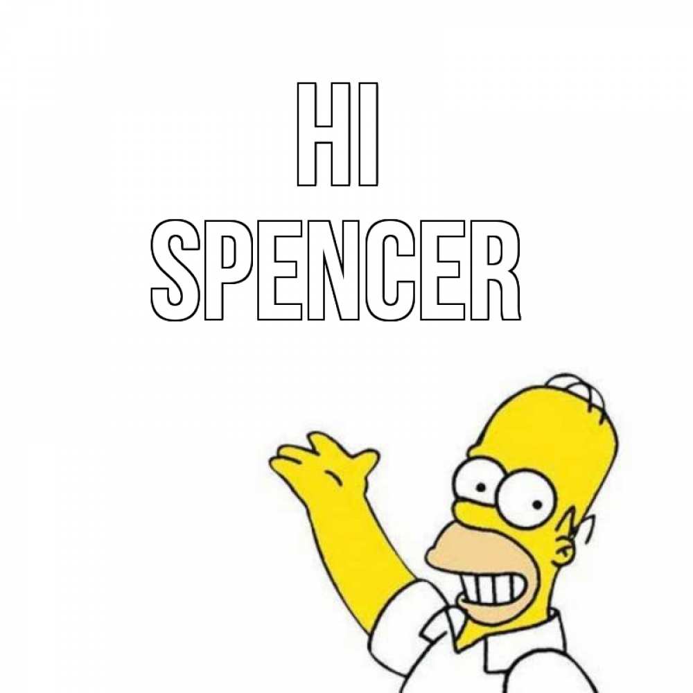 Greetings card с именем, Spencer Hi Симпсоны Greetings with text for free download 