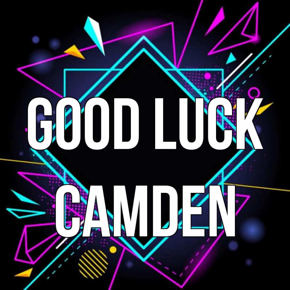 Greetings card с именем, Camden Good luck рамочки Greetings with text for free download 