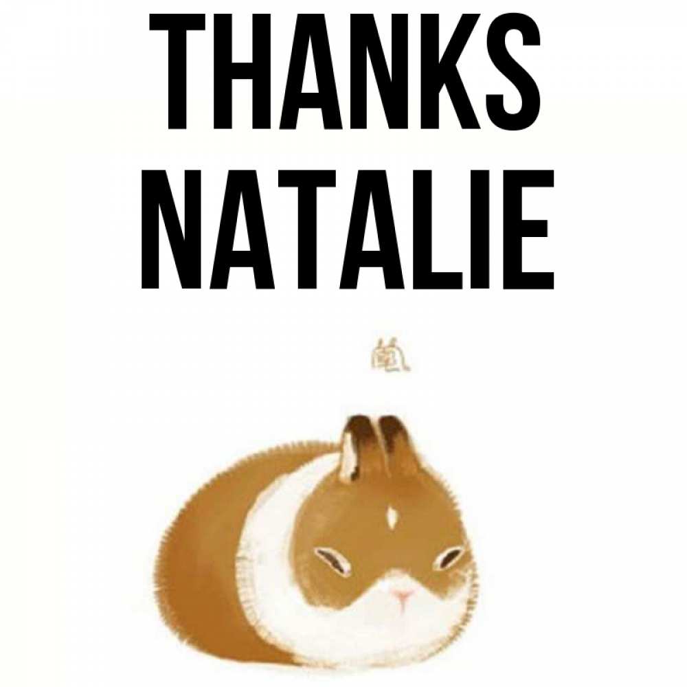 Greetings card с именем, Natalie Thanks коричнево белый домашний питомец Greetings with text for free download 