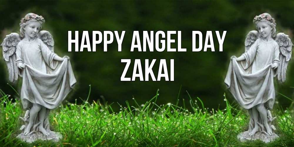 Greetings card с именем, Zakai happy angel day небо, ангел, девушка Greetings with text for free download 