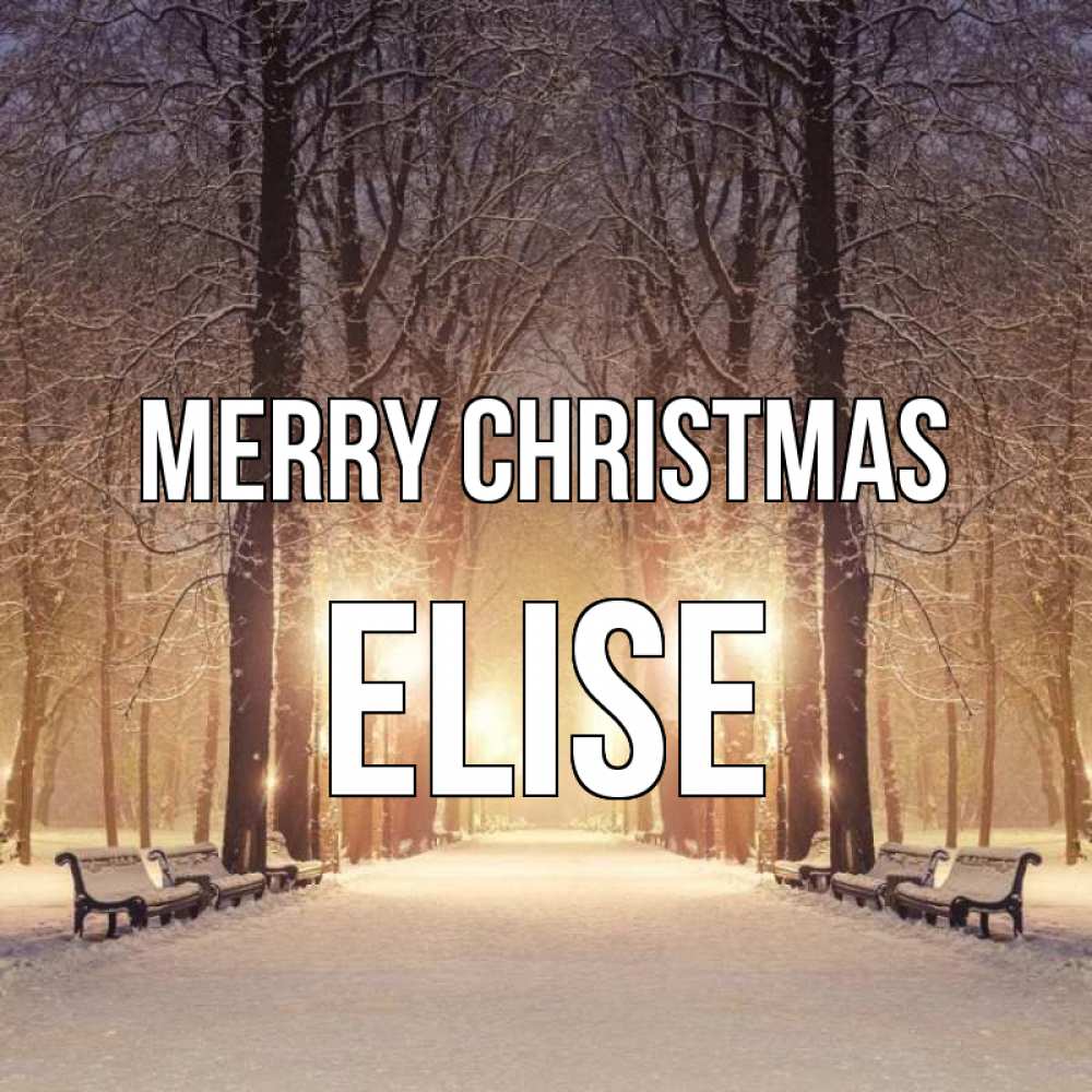 Greetings card с именем, Elise Merry Christmas зима, парк, фонарь, лес Greetings with text for free download 