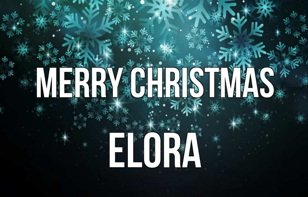 Greetings card с именем, Elora Merry Christmas Снежинки Greetings with text for free download 