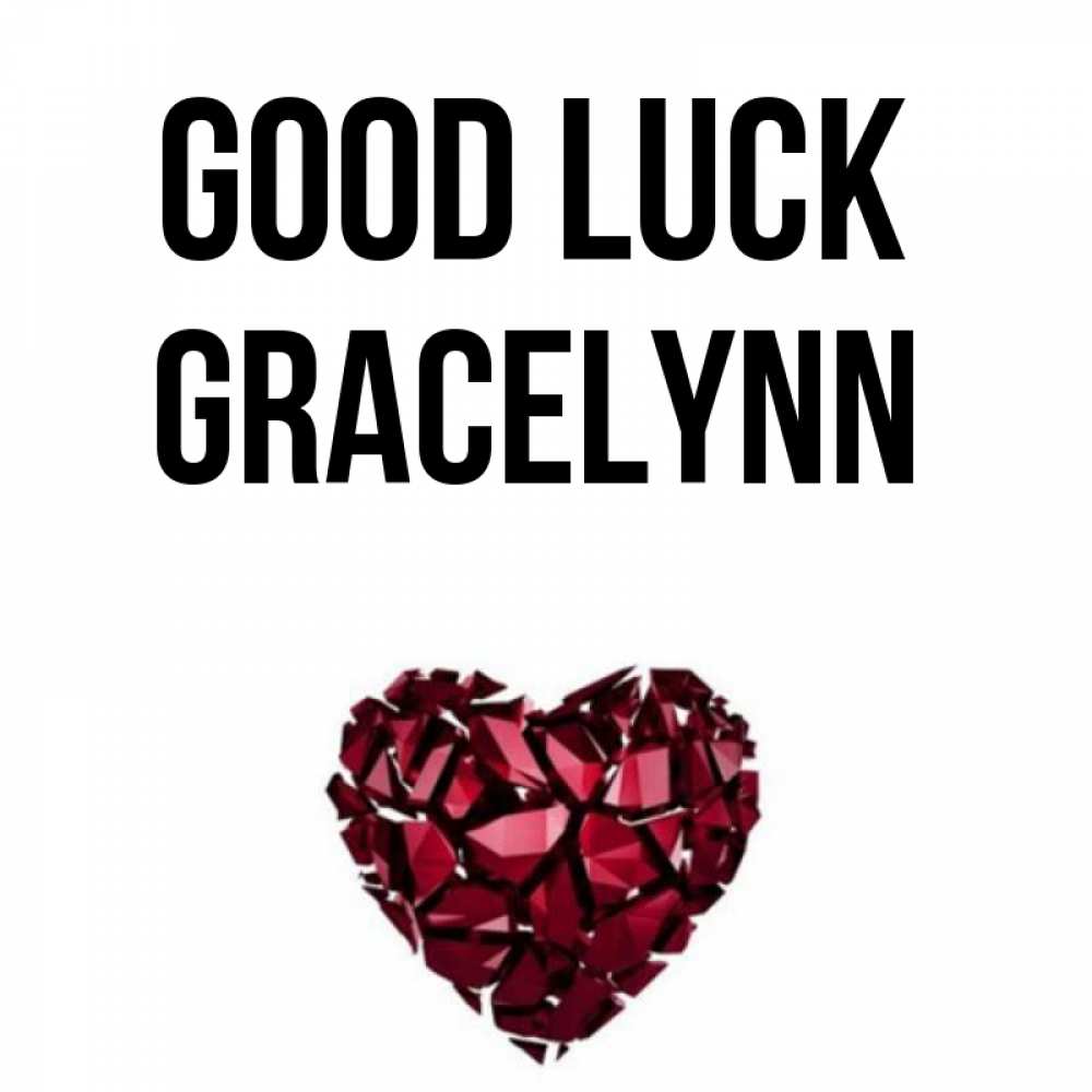 Greetings card с именем, Gracelynn Good luck бордовое из кристаллов  1 Greetings with text for free download 