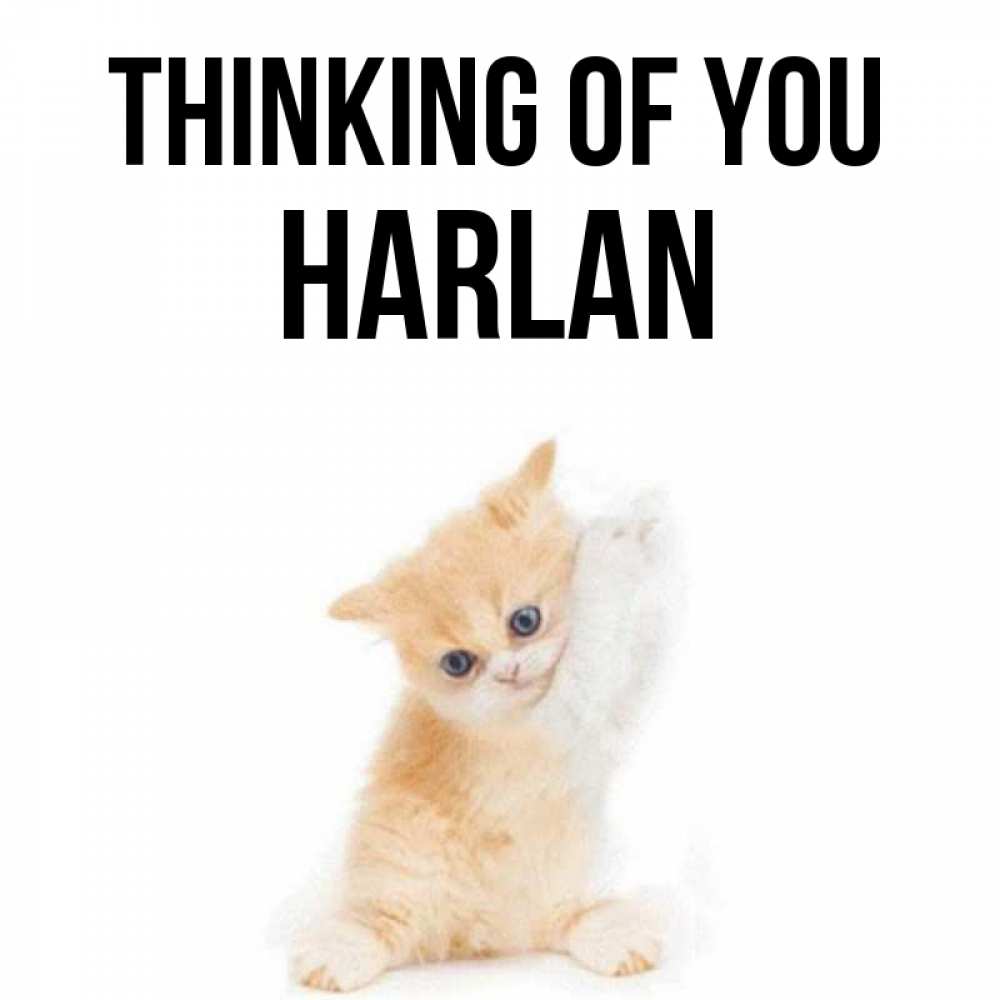 Greetings card с именем, Harlan Thinking of you зверушки и милота Greetings with text for free download 