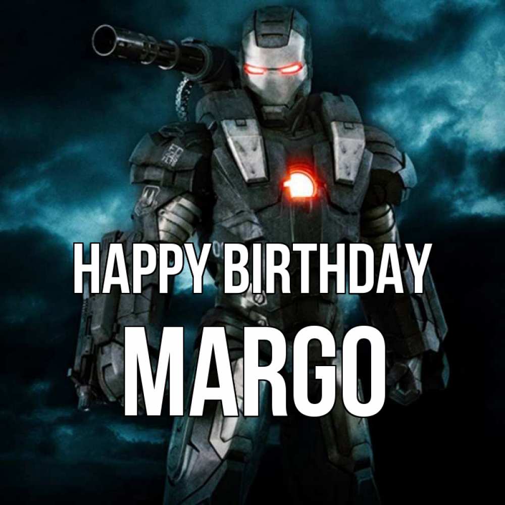 Greetings card с именем, Margo Happy Birthday марвел супергерой в новом костюме Greetings with text for free download 