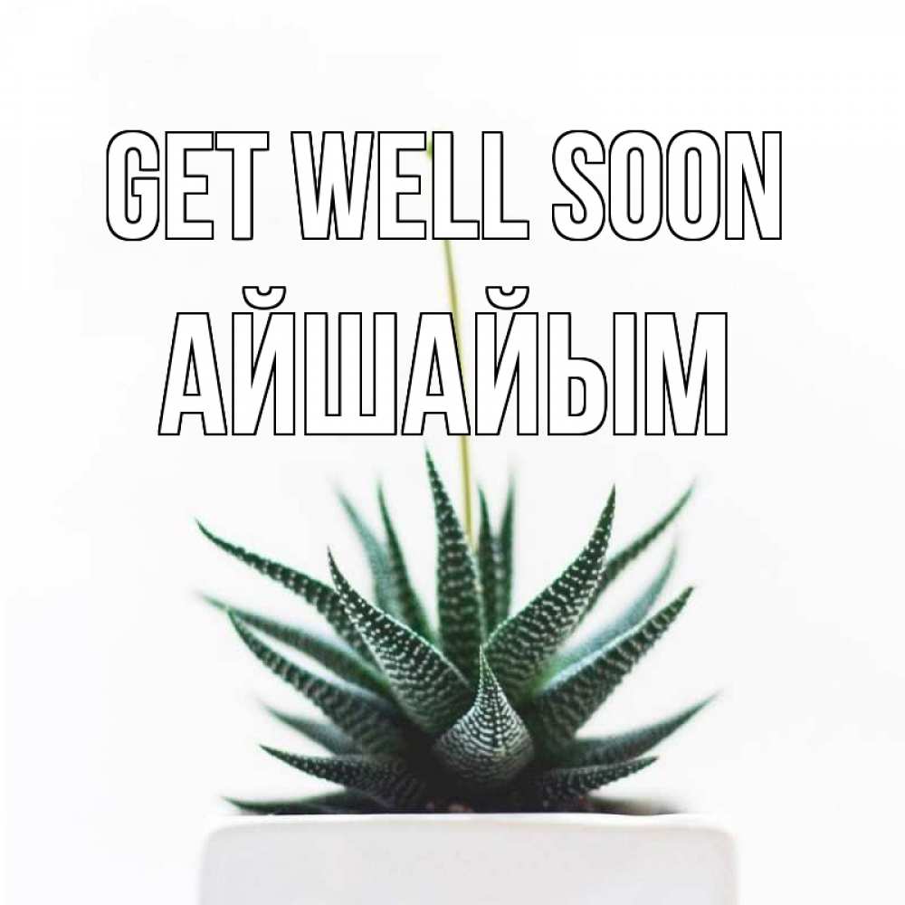 Greetings card с именем, АЙШАЙЫМ Get well soon короче это непонятная колючка Greetings with text for free download 