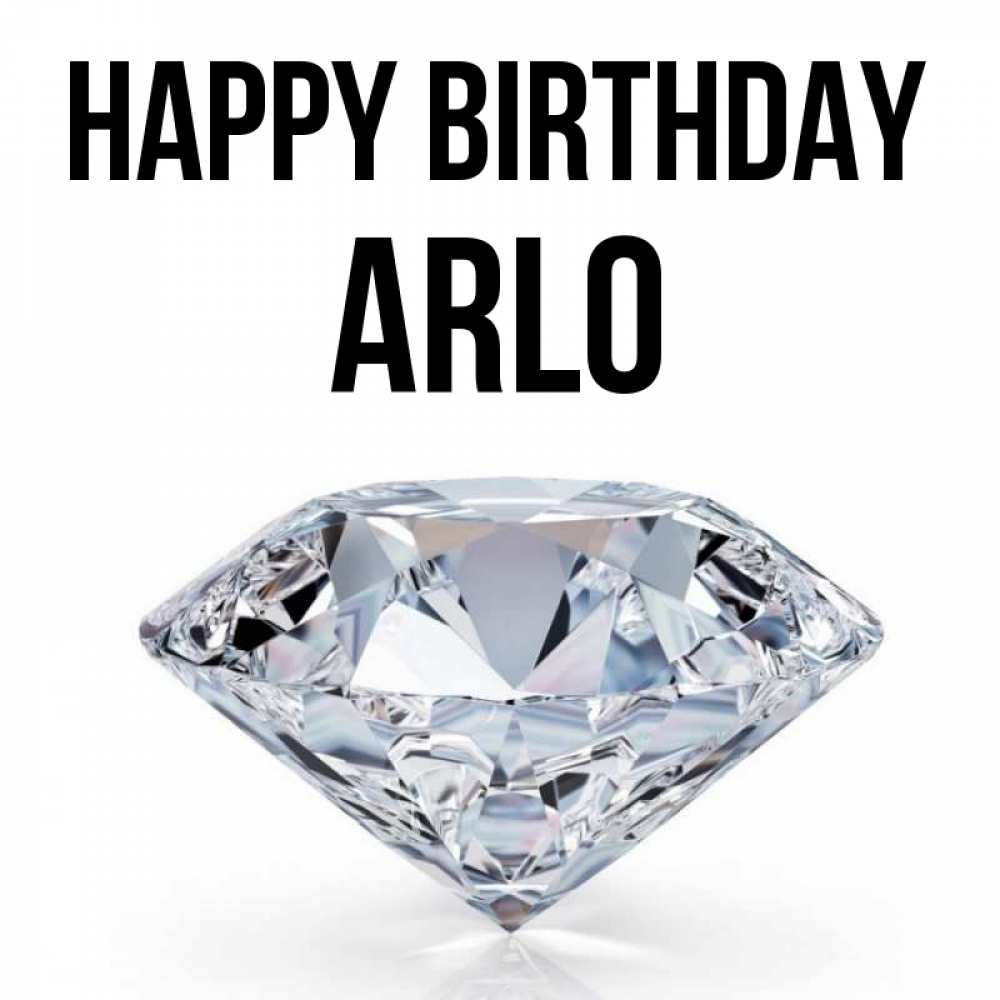 Greetings card с именем, Arlo Happy Birthday к пожеланием быть богатым Greetings with text for free download 