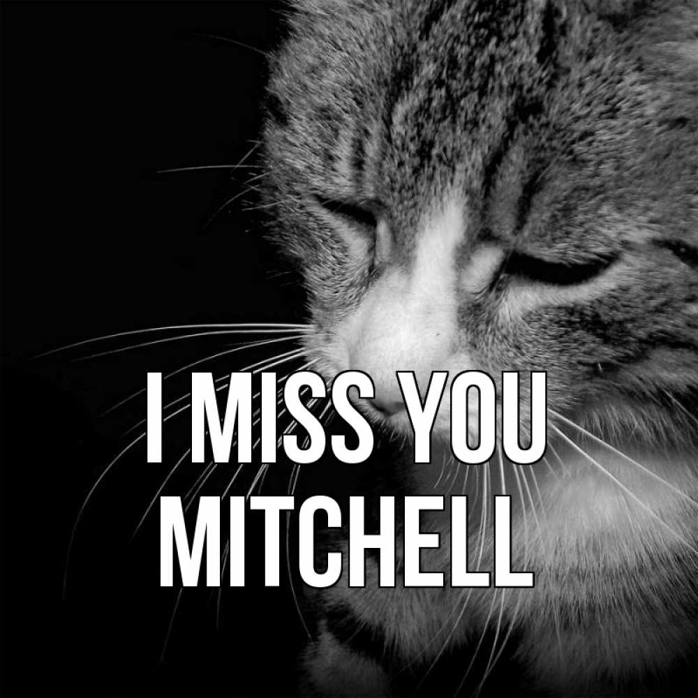 Greetings card с именем, Mitchell I miss you мне скучно Greetings with text for free download 