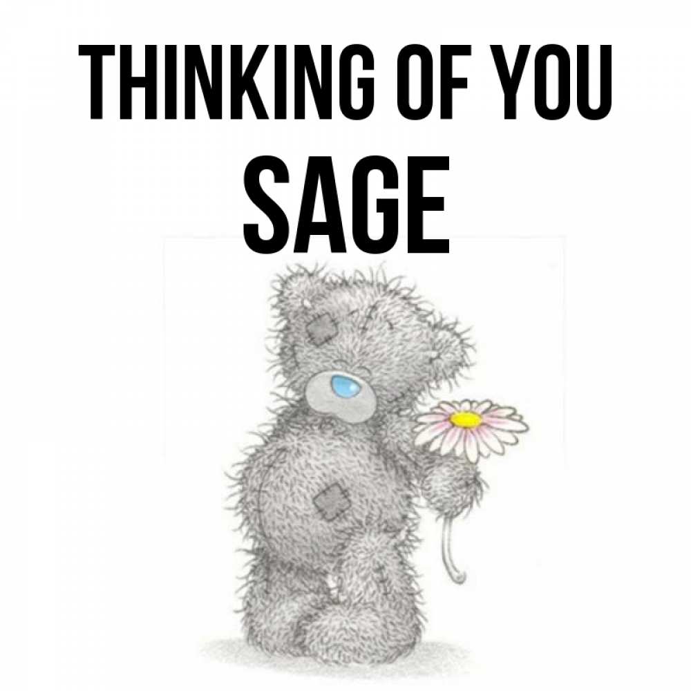 Greetings card с именем, Sage Thinking of you мысли только о тебе Greetings with text for free download 