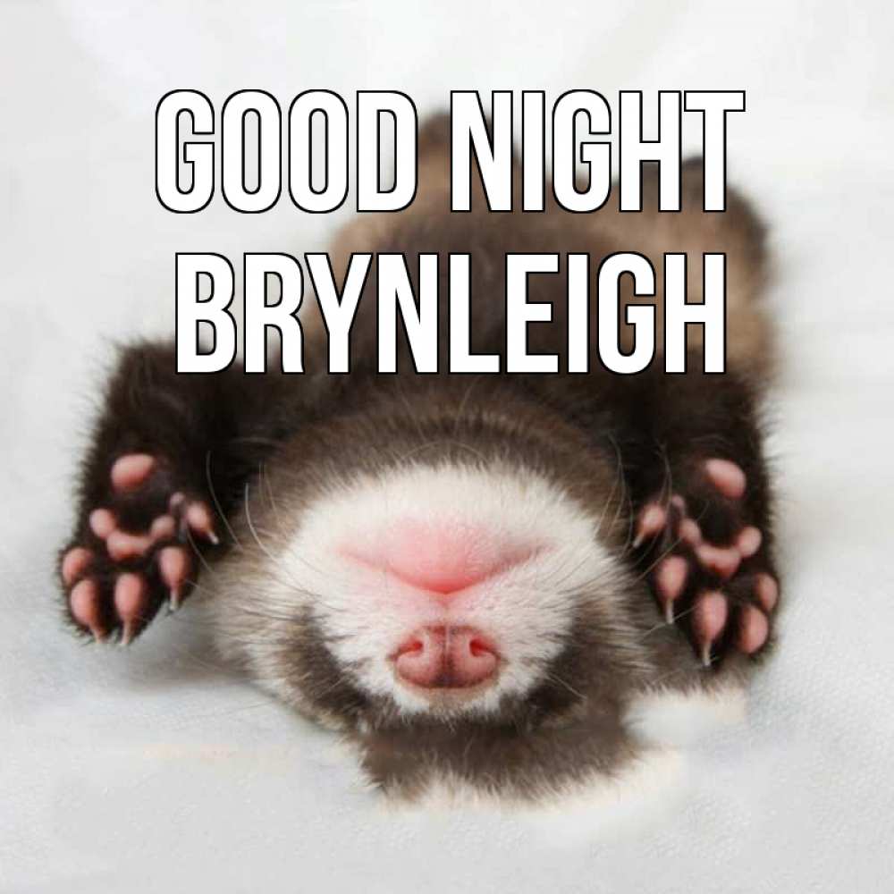 Greetings card с именем, Brynleigh Good night зверек Greetings with text for free download 