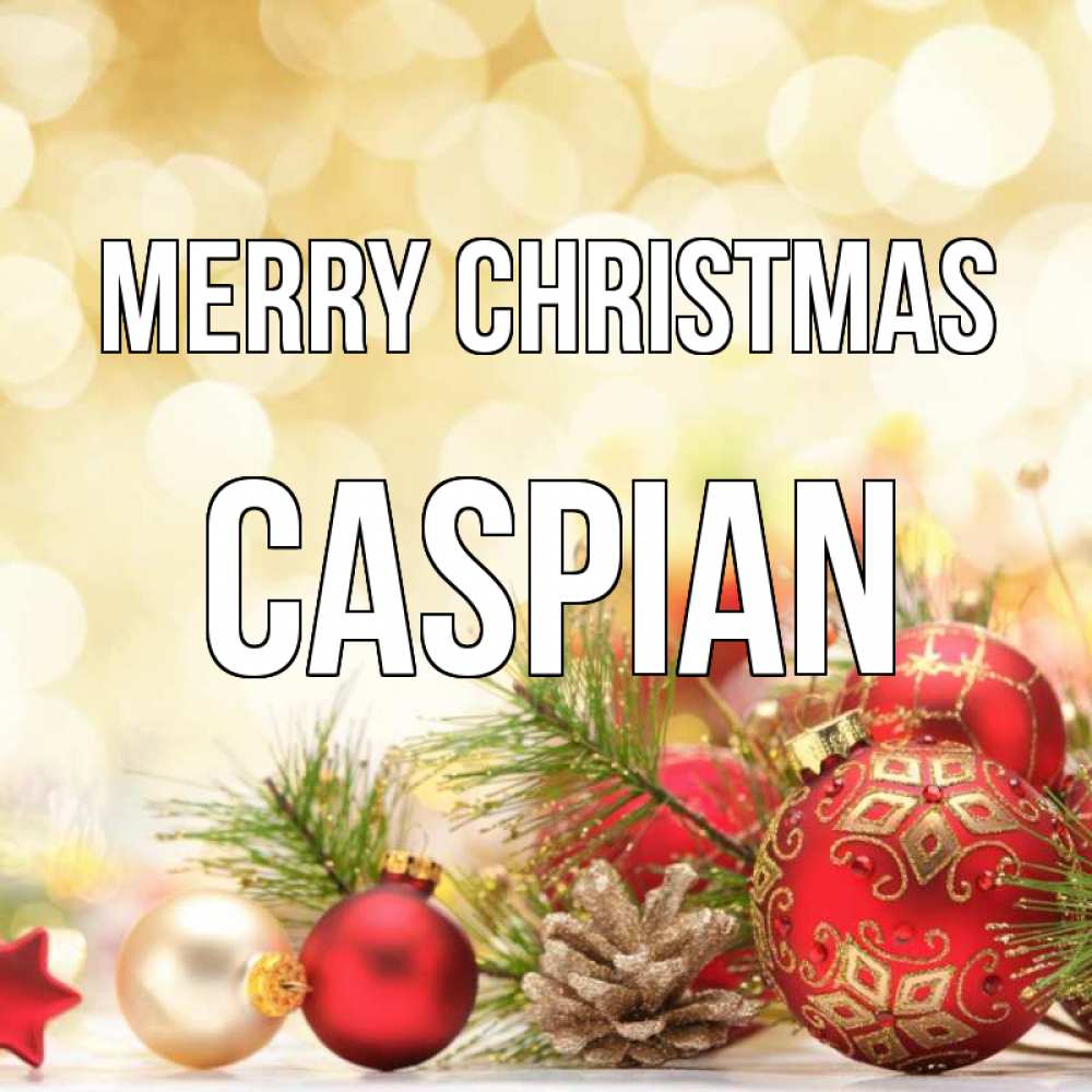 Greetings card с именем, Caspian Merry Christmas с рождеством Greetings with text for free download 