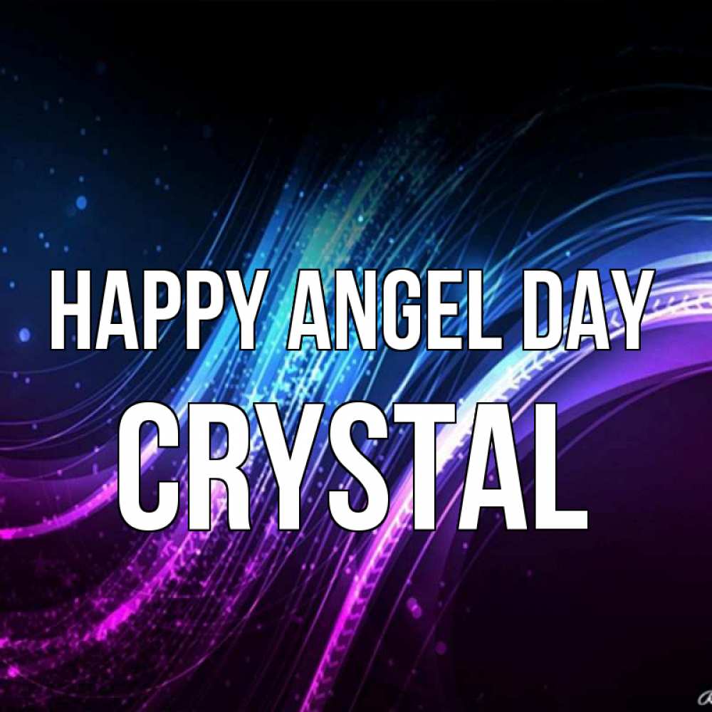 Greetings card с именем, Crystal happy angel day фиолетовый фон Greetings with text for free download 