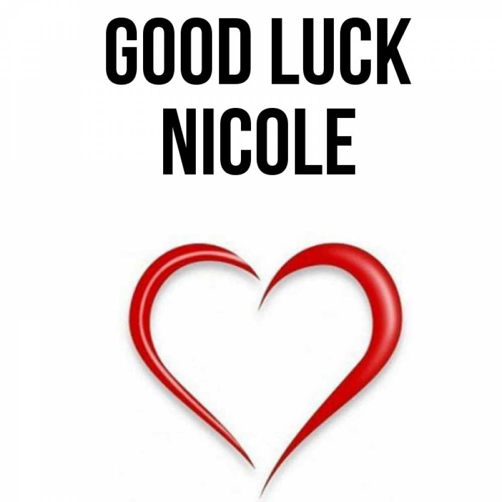 Greetings card с именем, Nicole Good luck для удачливых людей Greetings with text for free download 