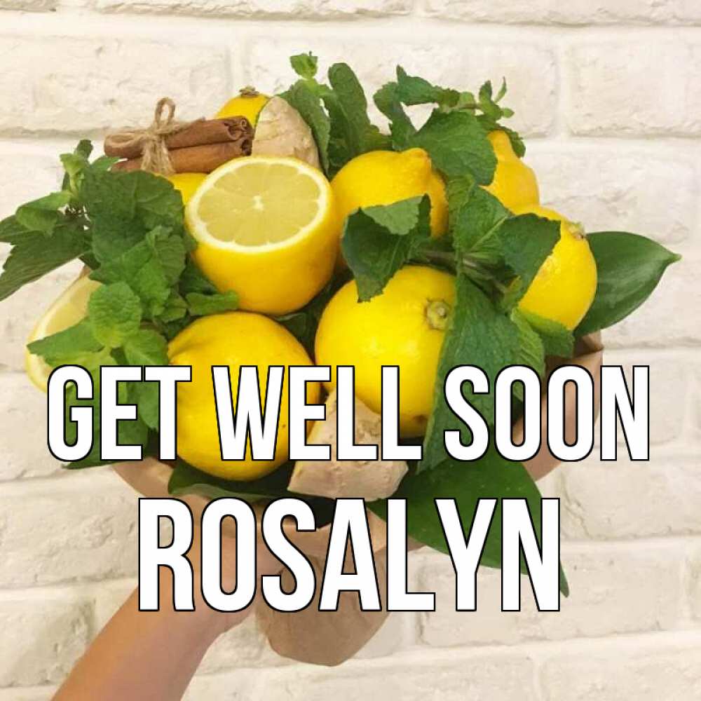 Greetings card с именем, Rosalyn Get well soon витамины Greetings with text for free download 