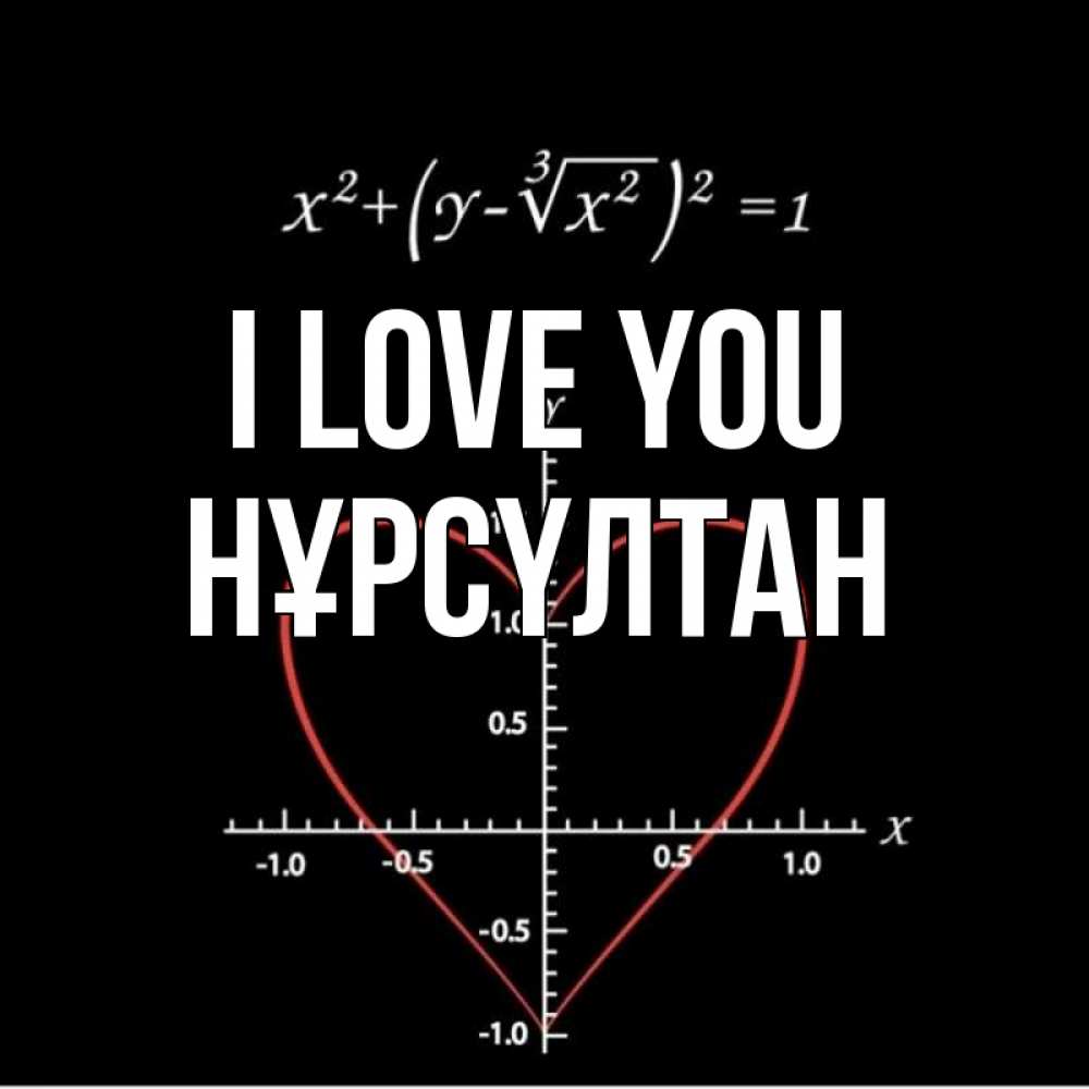 Greetings card с именем, НҰРСҮЛТАН I love you сердечная формула Greetings with text for free download 