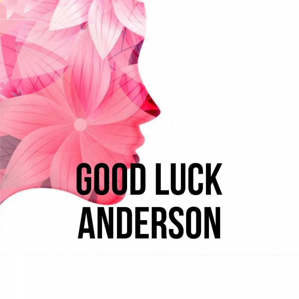 Greetings card с именем, Anderson Good luck на удачу Greetings with text for free download 