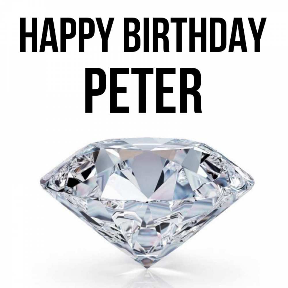 Greetings card с именем, Peter Happy Birthday к пожеланием быть богатым Greetings with text for free download 