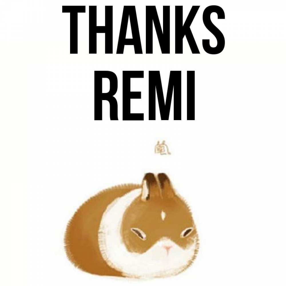 Greetings card с именем, Remi Thanks коричнево белый домашний питомец Greetings with text for free download 