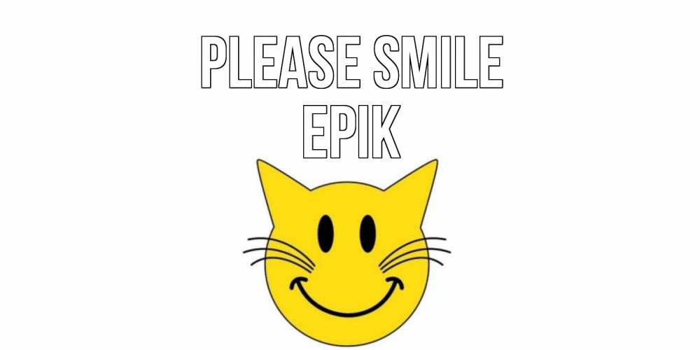 Greetings card с именем, Ерік Please smile кот, улыбка Greetings with text for free download 
