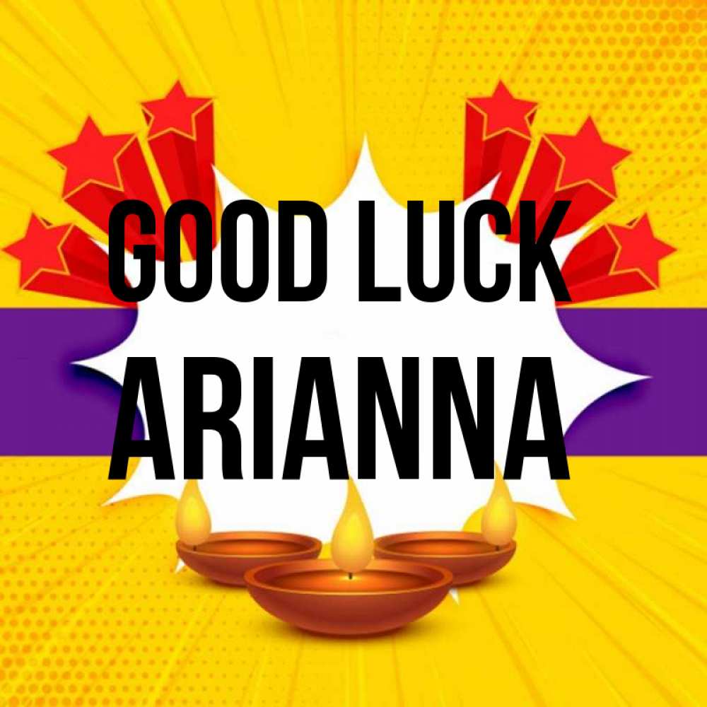 Greetings card с именем, Arianna Good luck векторное изображение Greetings with text for free download 