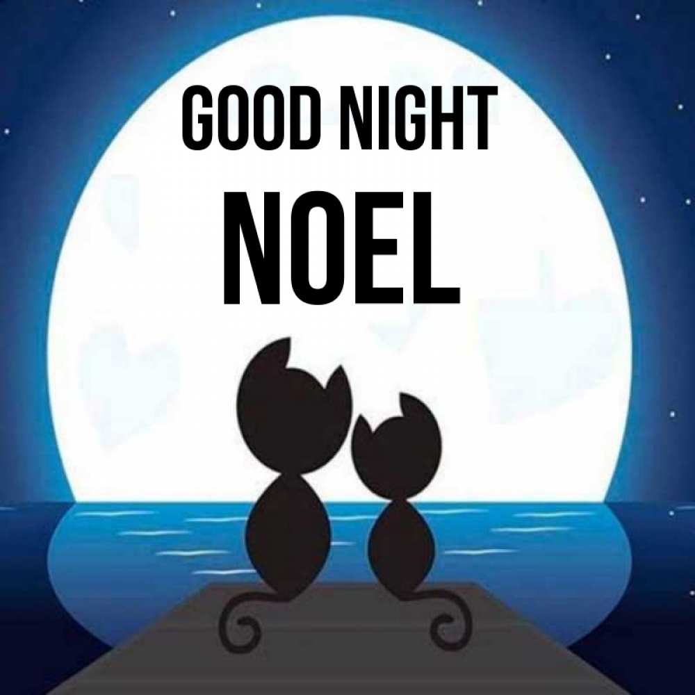 Greetings card с именем, Noel Good night луна море мост Greetings with text for free download 