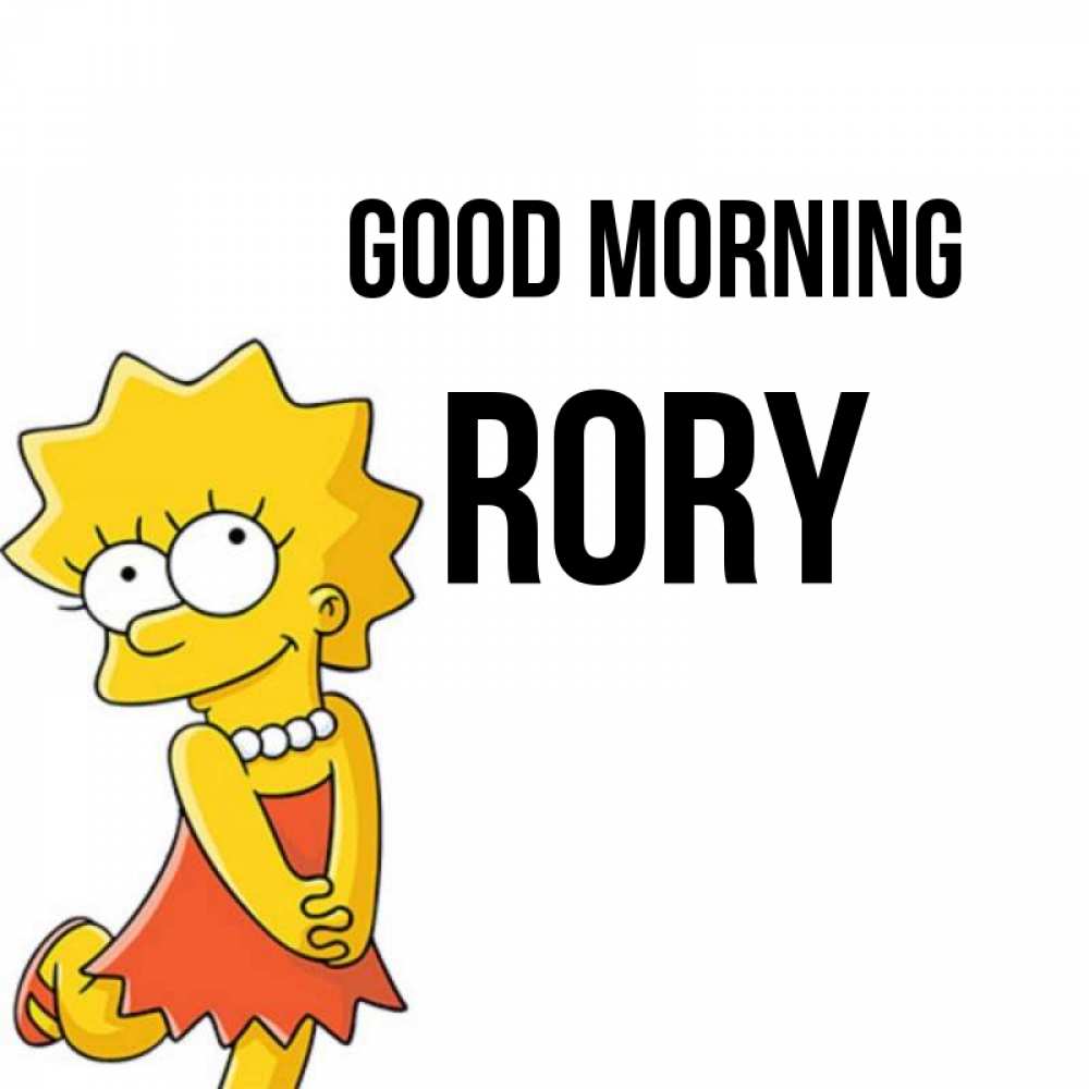 Greetings card с именем, Rory Good morning в платье и ожерелье Greetings with text for free download 