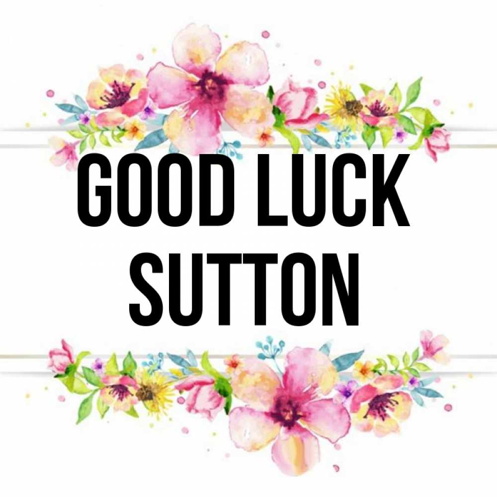 Greetings card с именем, Sutton Good luck пусть повезет 1 Greetings with text for free download 