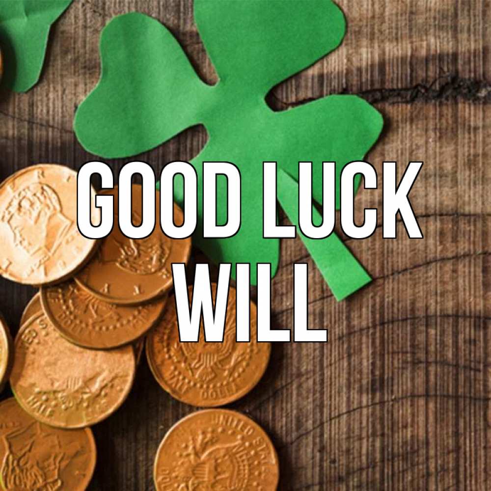 Greetings card с именем, Will Good luck деревянный фон Greetings with text for free download 