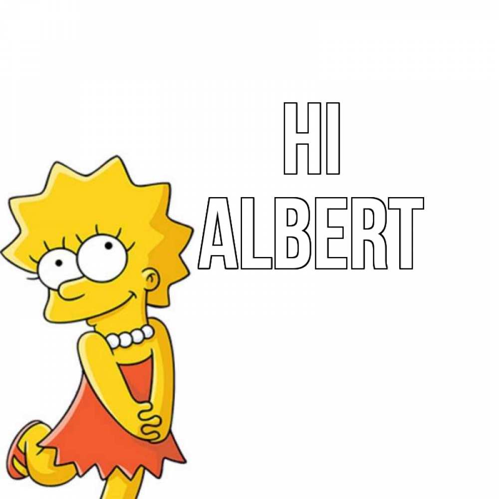 Greetings card с именем, Albert Hi Симпсоны младшая Greetings with text for free download 