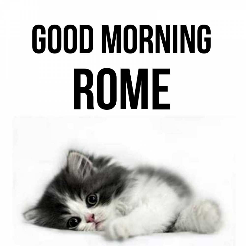 Greetings card с именем, Rome Good morning кот лапки Greetings with text for free download 